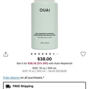 OUAI Anti-Dandruff Shampoo in Mint Green